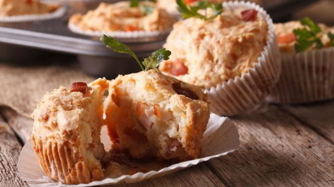 Рецепт Кексики с ветчиной и сыром на закуску