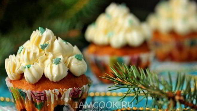 Рецепт Лимонные кексы с кремом из белого шоколада