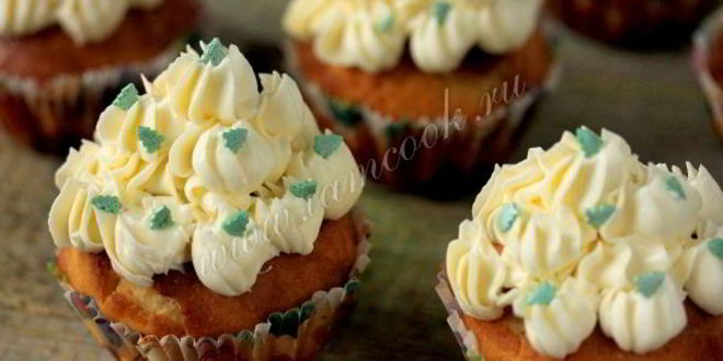 Рецепт лимонные кексы с кремом из белого шоколада