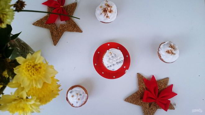 Рецепт Новогодние капкейки Зимняя сказка