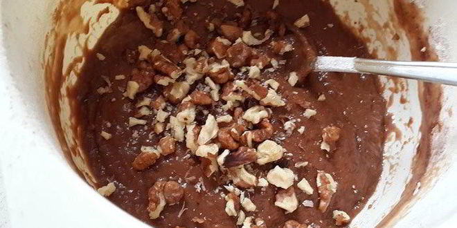 Рецепт постный шоколадно-ореховый кекс