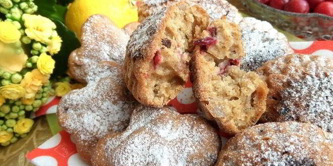 Рецепт постные кексы с семечками и клюквой