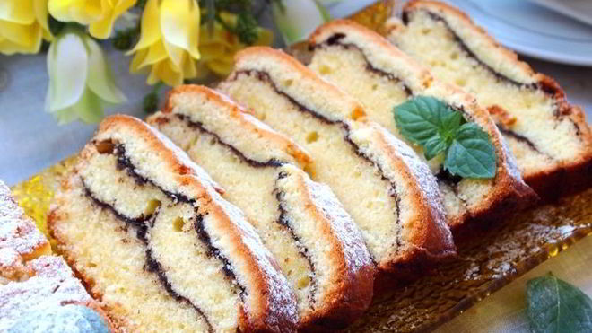 Рецепт Творожный кекс Полосатый