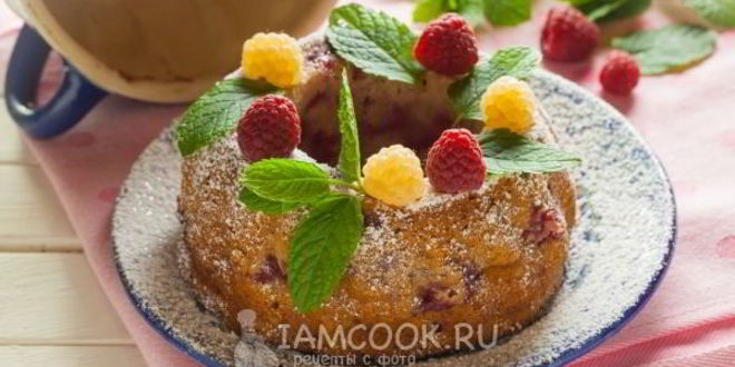 Рецепт творожный кекс с малиной