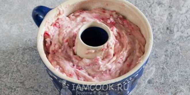 Рецепт творожный кекс с малиной