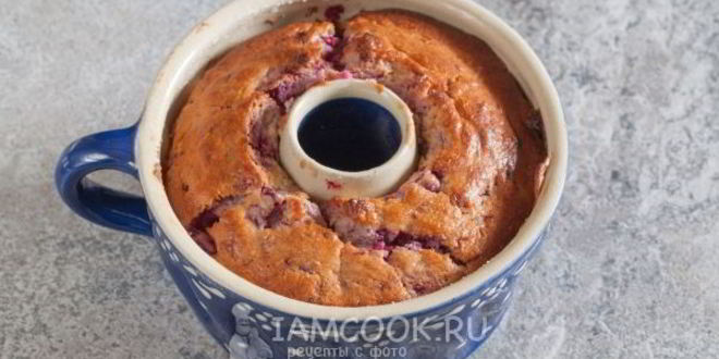 Рецепт творожный кекс с малиной