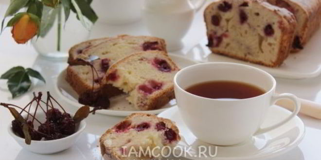 Рецепт творожный кекс с вишней