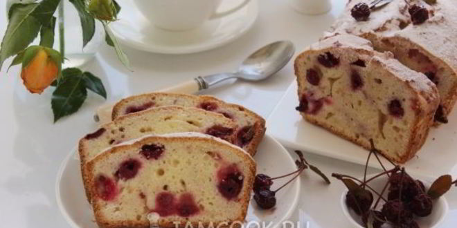 Рецепт творожный кекс с вишней