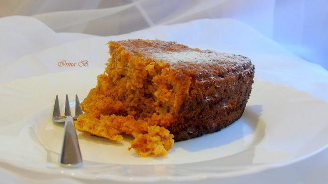 Рецепт Тыквенный кекс с яблоками, клюквой и орехами