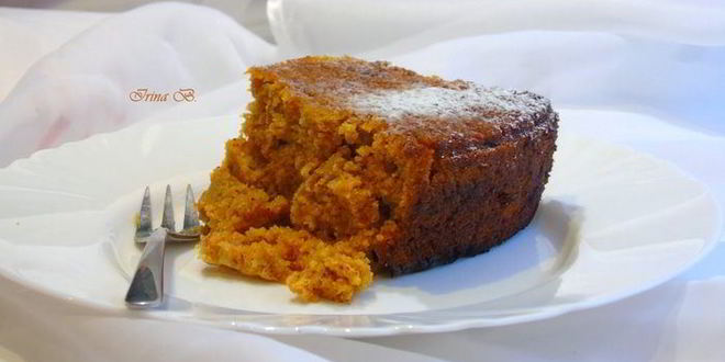 Рецепт тыквенный кекс с яблоками, клюквой и орехами