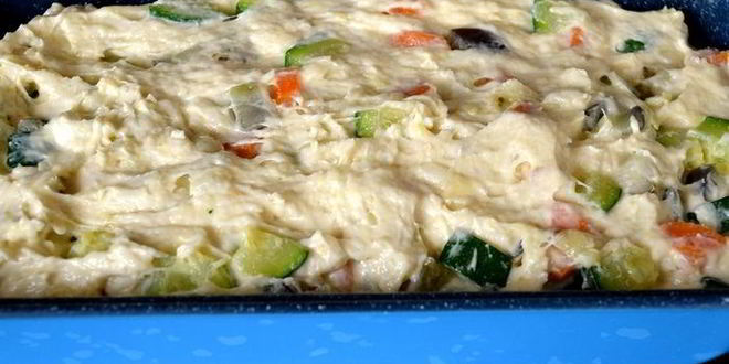 Рецепт закусочный кекс с овощами