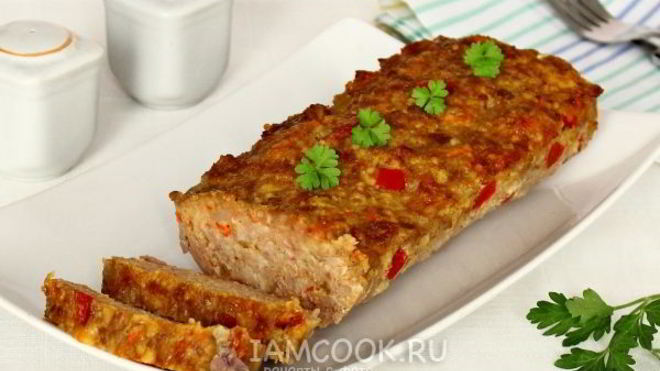 Рецепт Мясной хлеб с пшеном и болгарским перцем