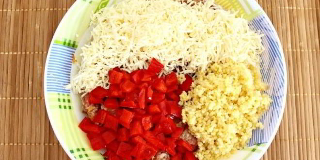 Рецепт мясной хлеб с пшеном и болгарским перцем