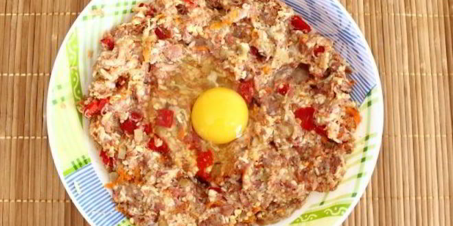 Рецепт мясной хлеб с пшеном и болгарским перцем