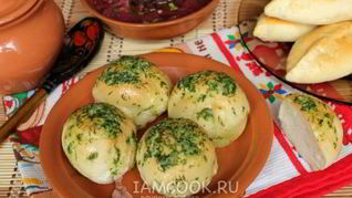 Рецепт Пампушки с чесноком к борщу