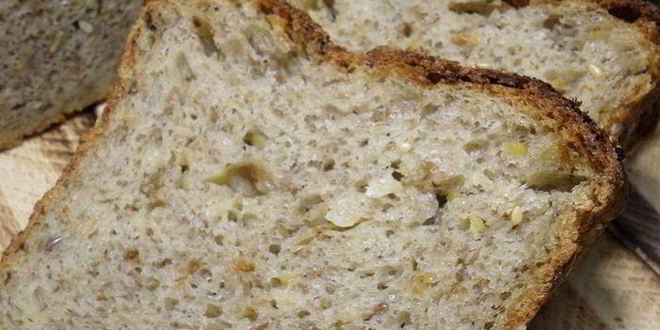 Рецепт постный хлеб с чечевицей и жареным луком