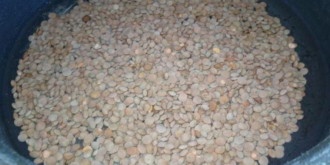 Рецепт постный хлеб с чечевицей и жареным луком