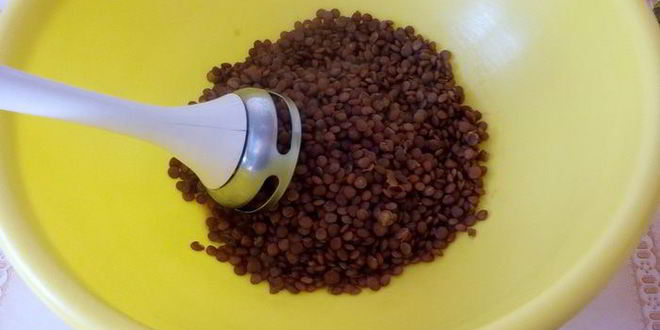 Рецепт постный хлеб с чечевицей и жареным луком