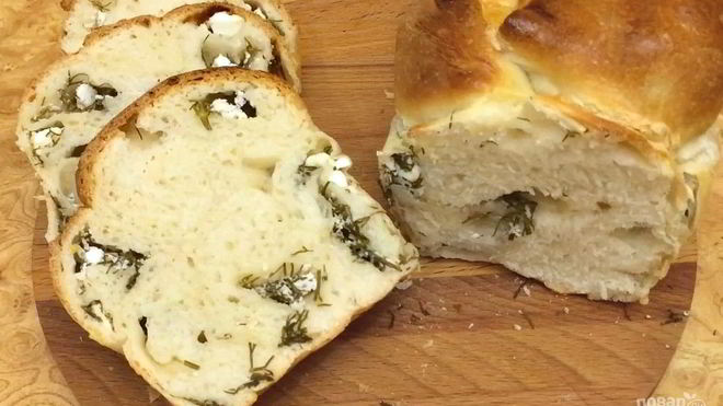 Рецепт Воздушный хлеб с брынзой и зеленью