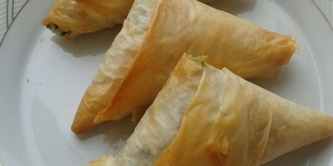 Рецепт конвертики из теста фило со шпинатом и картофелем