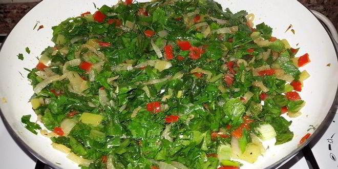 Рецепт конвертики с мангольдом, болгарским перцем и зеленью