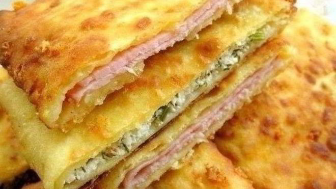 Рецепт Быстрые лепешки из сыра с начинкой