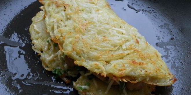 Рецепт картофельные лепешки с курицей и сыром