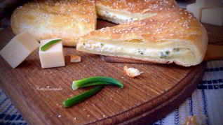 Рецепт Лепешка из творожного теста с сыром и зеленью