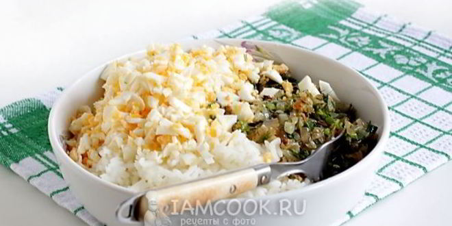 Рецепт лепешки с начинкой из риса и яйца