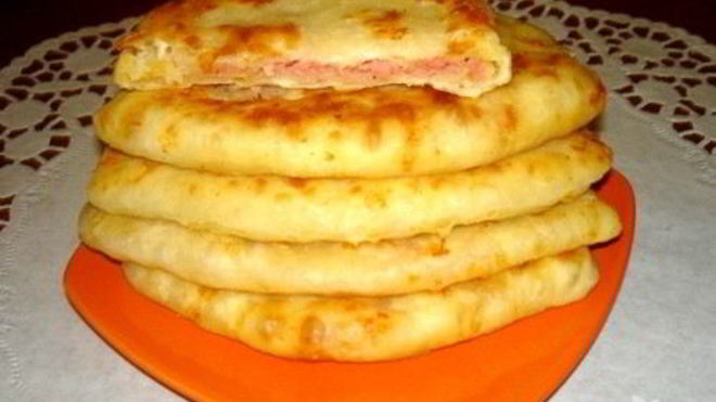 Рецепт Лепешки с сыром и ветчиной