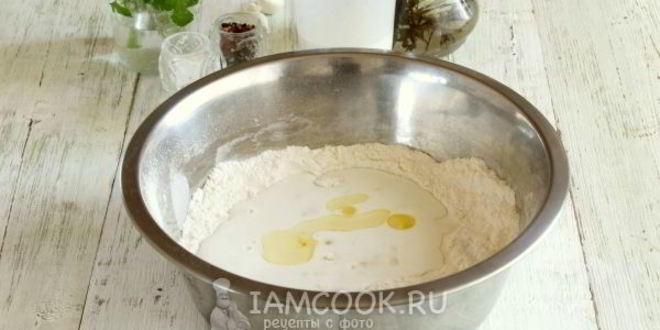 Рецепт лепешки с творогом на кефире на сковороде