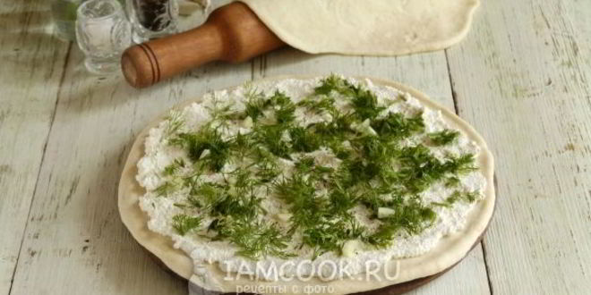 Рецепт лепешки с творогом на кефире на сковороде