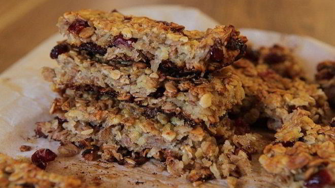 Рецепт Овсяные лепешки с бананами и клюквой