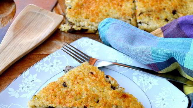 Рецепт Рисовая лепешка, фаршированная грибами