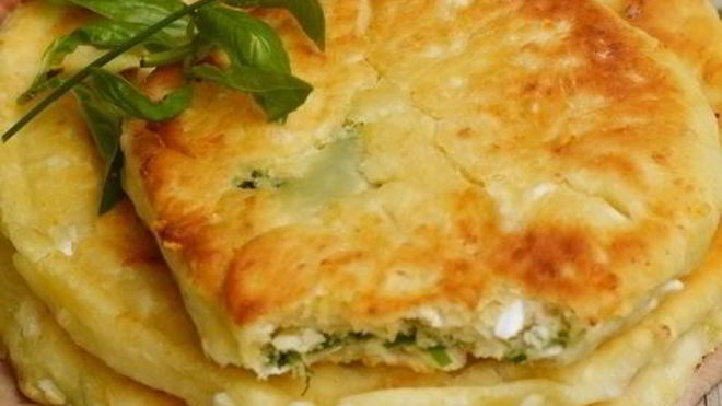 Рецепт Сырные лепешки с ветчиной