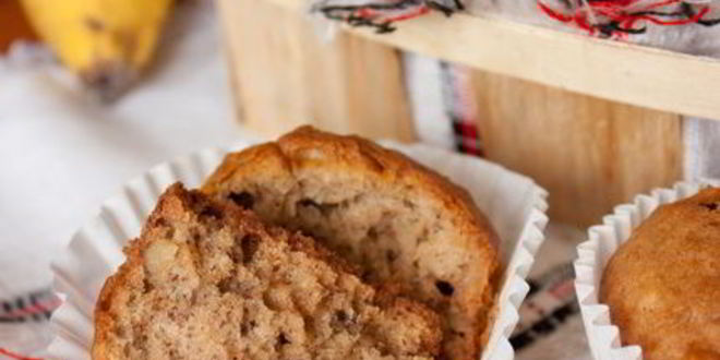 Рецепт банановые маффины с кокосом и грецкими орехами