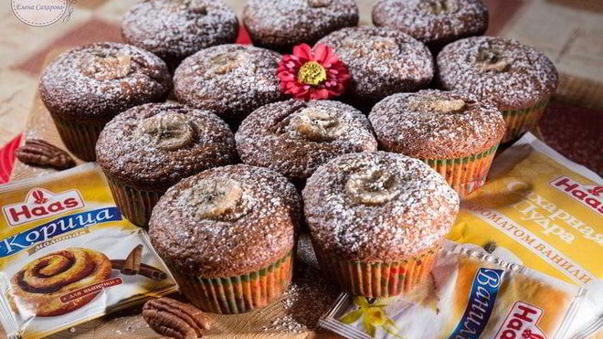 Рецепт Банановые маффины с корицей