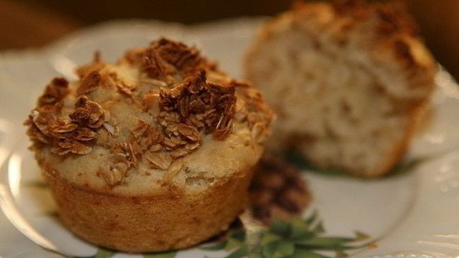 Рецепт Банановые маффины с овсяными хлопьями и медом