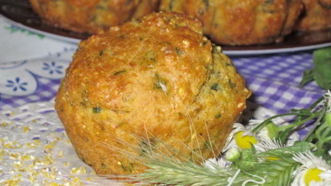 Рецепт Кукурузные маффины с брынзой и зеленью