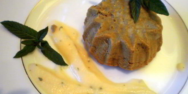 Рецепт маффины из печени с яблочно-мятным соусом