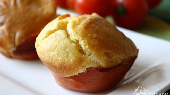 Рецепт Маффины с сыром и беконом