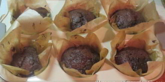 Рецепт очень шоколадные маффины с кусочками бананов внутри