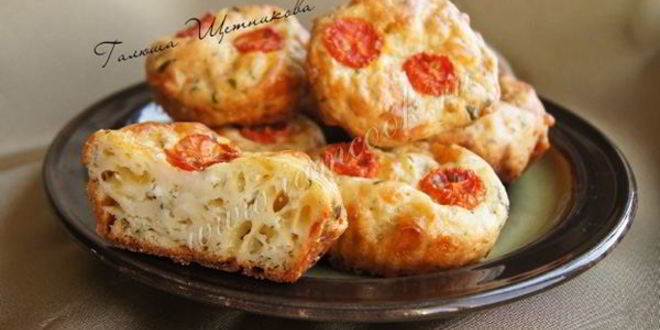 Рецепт пикантные маффины из сыра и творога