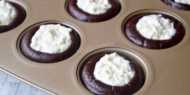 Рецепт шоколадные маффины с творогом