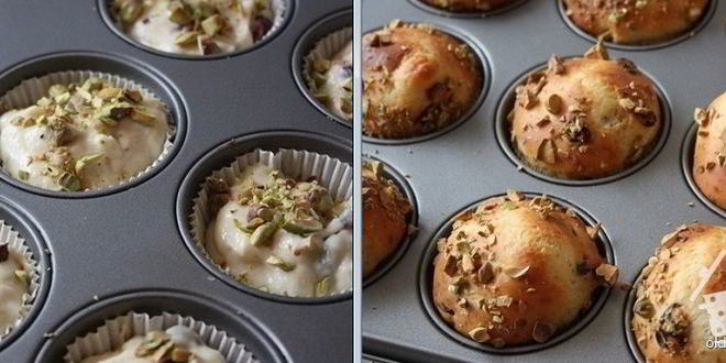 Рецепт творожные маффины с клюквой и фисташками