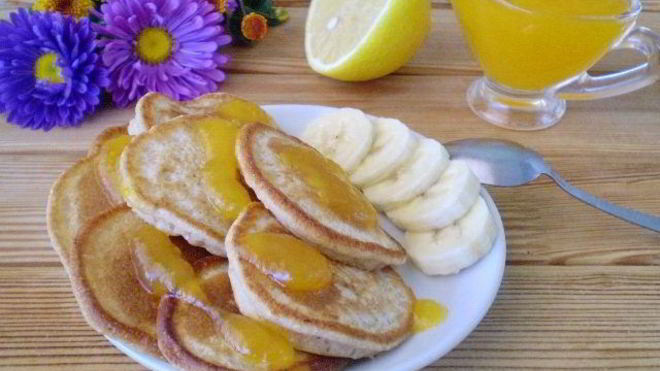 Рецепт Гречневые оладьи с бананом
