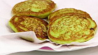 Рецепт Кабачковые оладьи с фаршем внутри