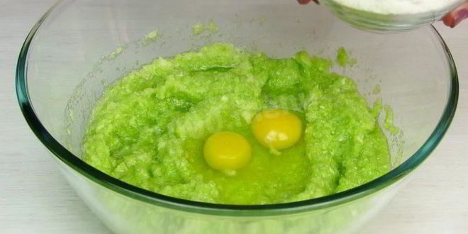 Рецепт кабачковые оладьи с фаршем внутри