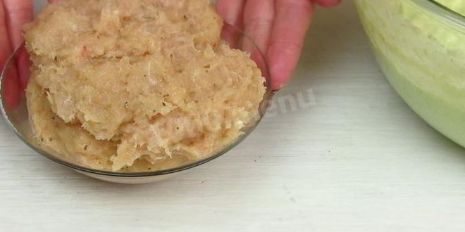 Рецепт кабачковые оладьи с фаршем внутри