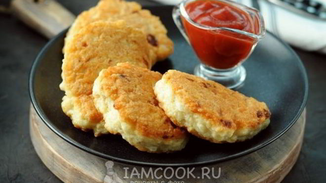Рецепт Куриные оладьи с крахмалом и майонезом